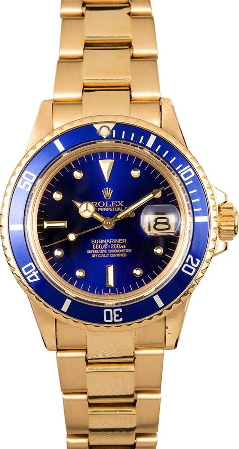 gold blue rolex submariner